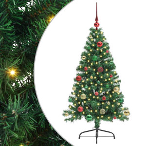 Árbol de Navidad Artificial Preiluminado Verde 150 cm PVC H