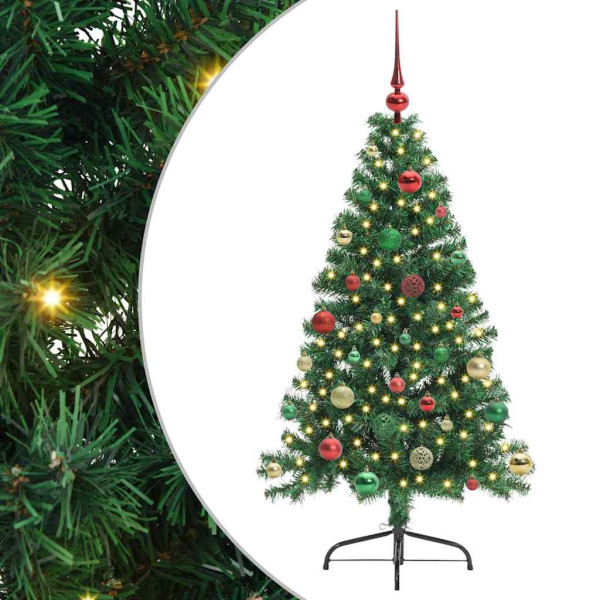 Árbol de Navidad Artificial Preiluminado Verde 150 cm PVC M 2