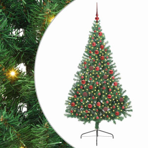 Árbol de Navidad Artificial Preiluminado Verde 180 cm PVC H