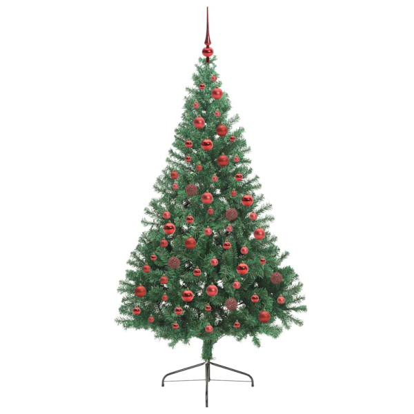 Árbol de Navidad Artificial Preiluminado Verde 180 cm PVC M 4
