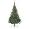 Árbol de Navidad Artificial Preiluminado Verde 180 cm PVC 4