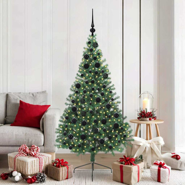 Árbol de Navidad Artificial Preiluminado Verde 180 cm PVC D