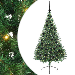 Árbol de Navidad Artificial Preiluminado Verde 180 cm PVC H