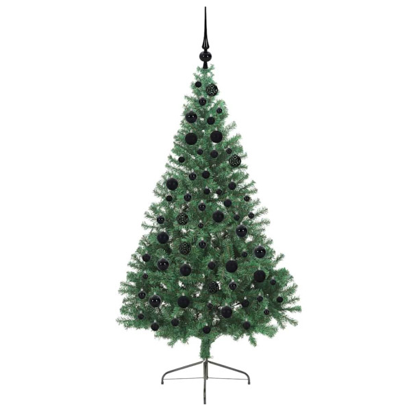 Árbol de Navidad Artificial Preiluminado Verde 180 cm PVC M 4