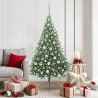 Árbol de Navidad Artificial Preiluminado Verde 180 cm PVC 1