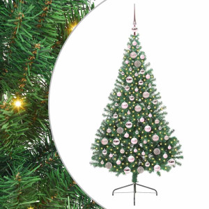 Árbol de Navidad Artificial Preiluminado Verde 180 cm PVC H