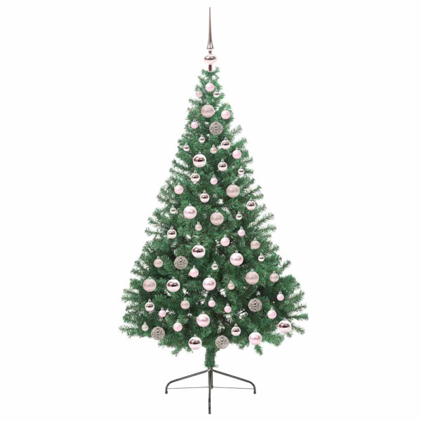 Árbol de Navidad Artificial Preiluminado Verde 180 cm PVC M 4