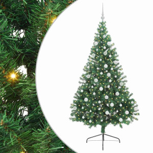 Árbol de Navidad Artificial Preiluminado Verde 180 cm PVC H