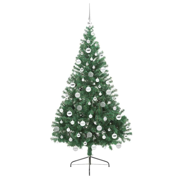 Árbol de Navidad Artificial Preiluminado Verde 180 cm PVC M 4