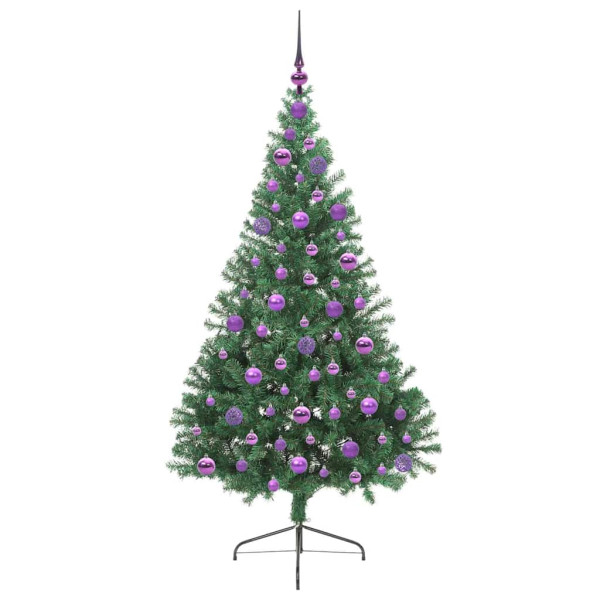 Árbol de Navidad Artificial Preiluminado Verde 180 cm PVC M 4
