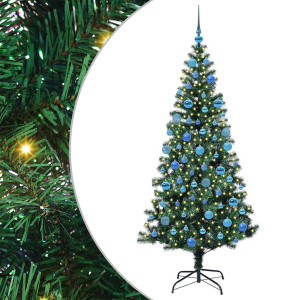 Árbol de Navidad Artificial Preiluminado Verde 180 cm PVC H