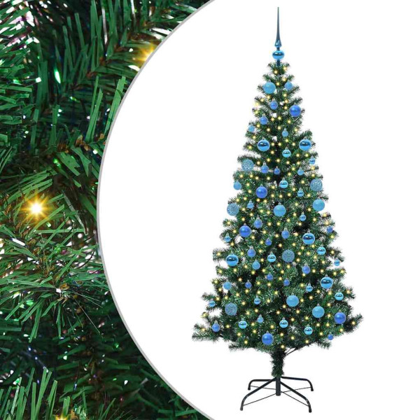 Árbol de Navidad Artificial Preiluminado Verde 180 cm PVC M 2