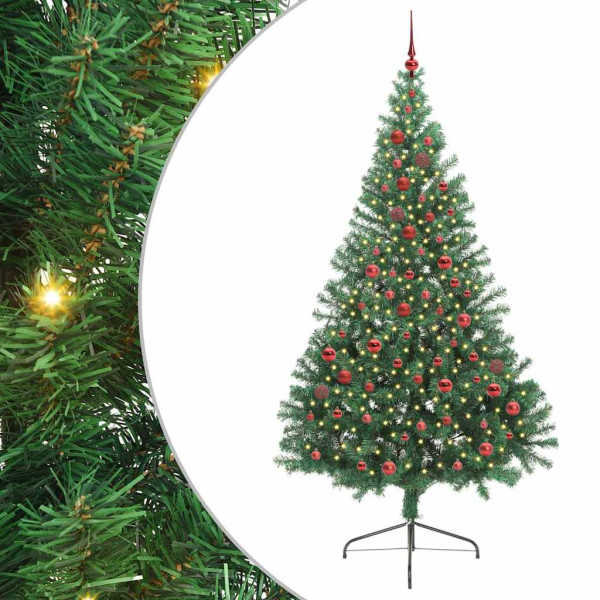 Árbol de Navidad Artificial Preiluminado Verde 210 cm PVC M 2