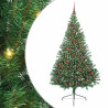 Árbol de Navidad Artificial Preiluminado Verde 210 cm PVC 2