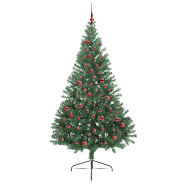 Árbol de Navidad Artificial Preiluminado Verde 210 cm PVC M 4