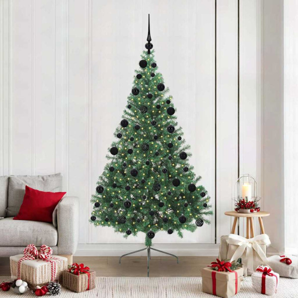 Árbol de Navidad Artificial Preiluminado Verde 210 cm PVC D