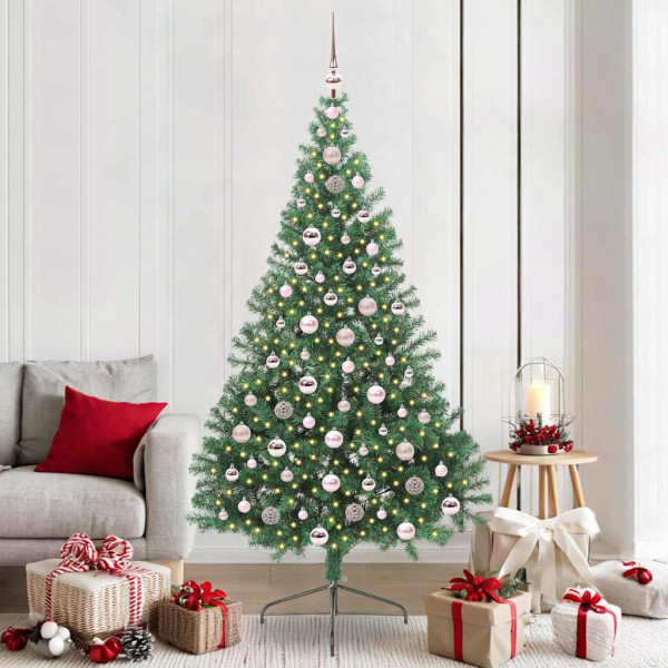 Árbol de Navidad Artificial Preiluminado Verde 210 cm PVC D