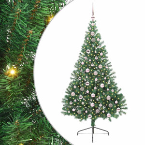 Árbol de Navidad Artificial Preiluminado Verde 210 cm PVC H