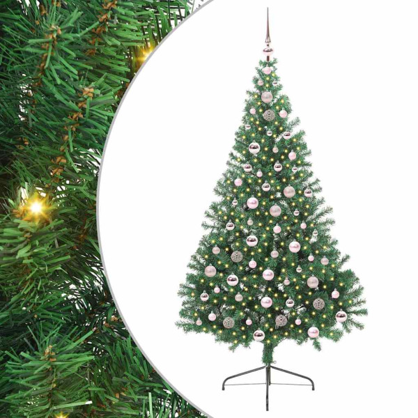 Árbol de Navidad Artificial Preiluminado Verde 210 cm PVC M 2