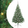 Árbol de Navidad Artificial Preiluminado Verde 210 cm PVC 2