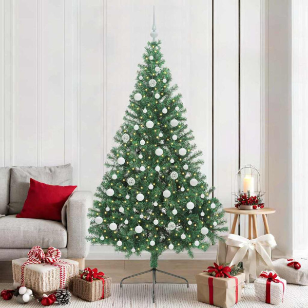 Árbol de Navidad Artificial Preiluminado Verde 210 cm PVC D