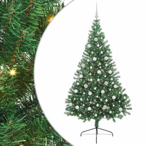 Árbol de Navidad Artificial Preiluminado Verde 210 cm PVC H