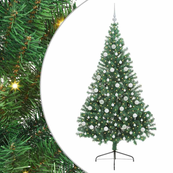 Árbol de Navidad Artificial Preiluminado Verde 210 cm PVC M 2