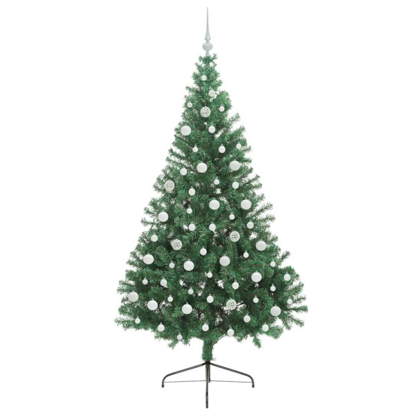Árbol de Navidad Artificial Preiluminado Verde 210 cm PVC M 4