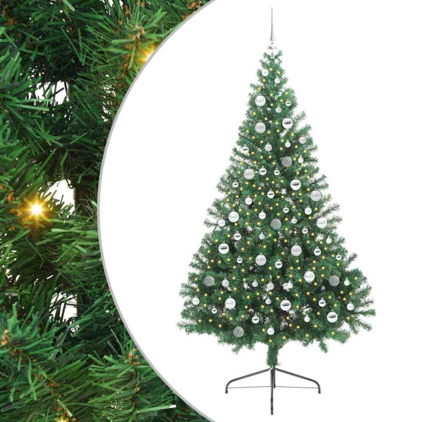 Árbol de Navidad Artificial Preiluminado Verde 210 cm PVC M 2