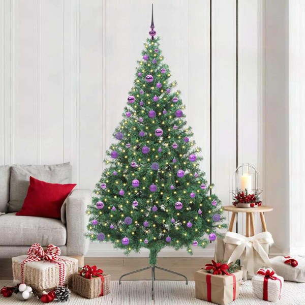Árbol de Navidad Artificial Preiluminado Verde 210 cm PVC D