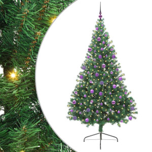 Árbol de Navidad Artificial Preiluminado Verde 210 cm PVC H