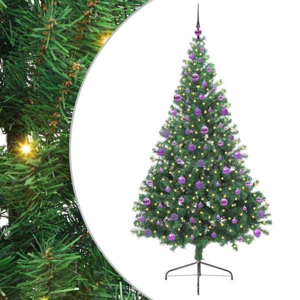 Árbol de Navidad Artificial Preiluminado Verde 210 cm PVC M 2