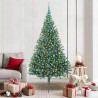 Árbol de Navidad Artificial Preiluminado Verde 210 cm PVC 1