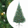 Árbol de Navidad Artificial Preiluminado Verde 210 cm PVC 2