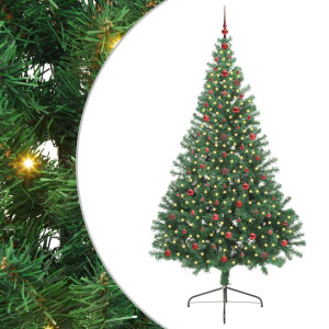 Árbol de Navidad Artificial Preiluminado Verde 240 cm PVC H