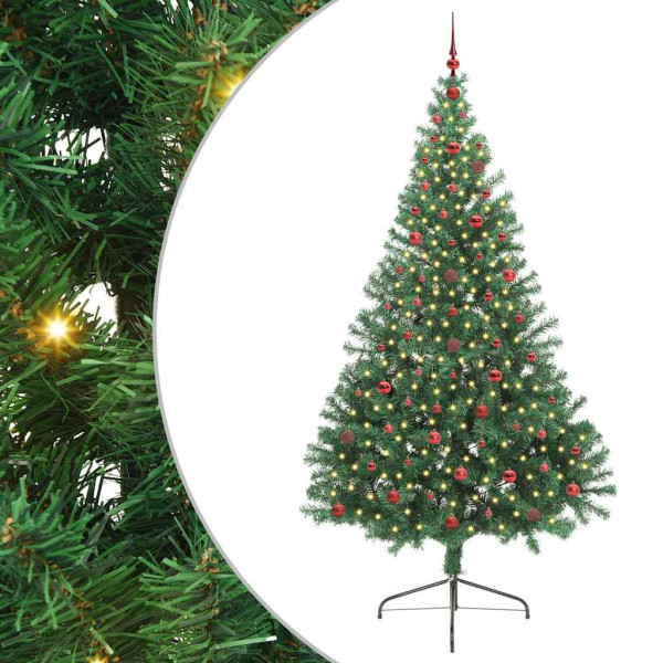 Árbol de Navidad Artificial Preiluminado Verde 240 cm PVC M 2