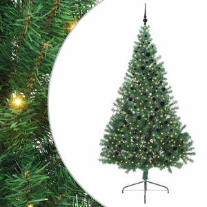 Árbol de Navidad Artificial Preiluminado Verde 240 cm PVC H