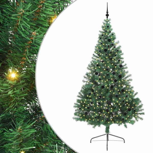 Árbol de Navidad Artificial Preiluminado Verde 240 cm PVC M 2
