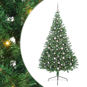 Árbol de Navidad Artificial Preiluminado Verde 240 cm PVC H