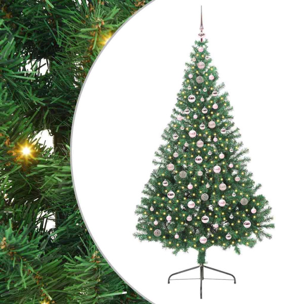 Árbol de Navidad Artificial Preiluminado Verde 240 cm PVC M 2