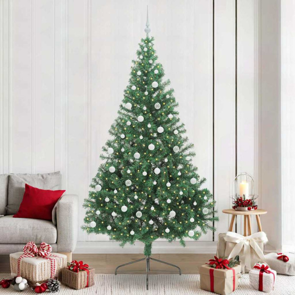 Árbol de Navidad Artificial Preiluminado Verde 240 cm PVC D
