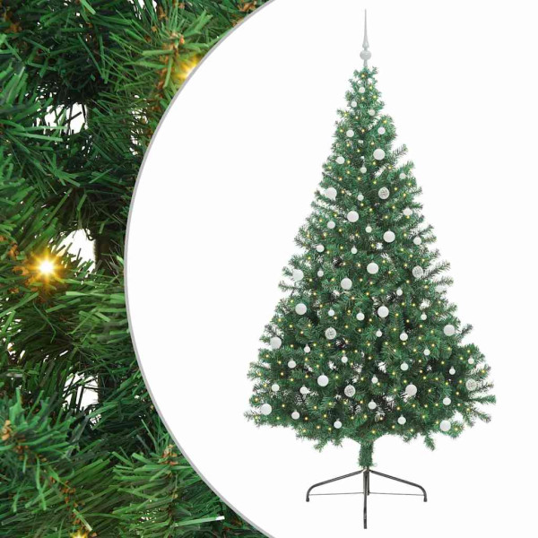 Árbol de Navidad Artificial Preiluminado Verde 240 cm PVC M 2