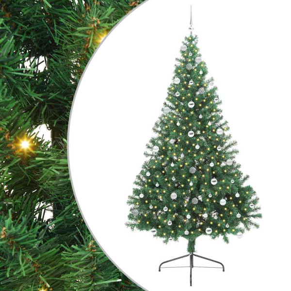 Árbol de Navidad Artificial Preiluminado Verde 240 cm PVC M 2