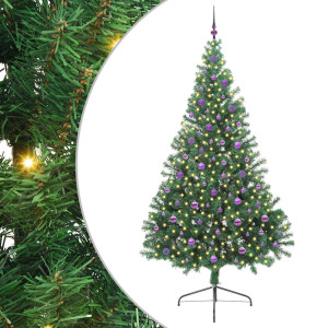 Árbol de Navidad Artificial Preiluminado Verde 240 cm PVC H
