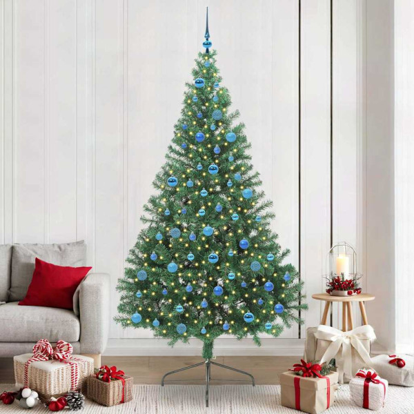 Árbol de Navidad Artificial Preiluminado Verde 240 cm PVC D