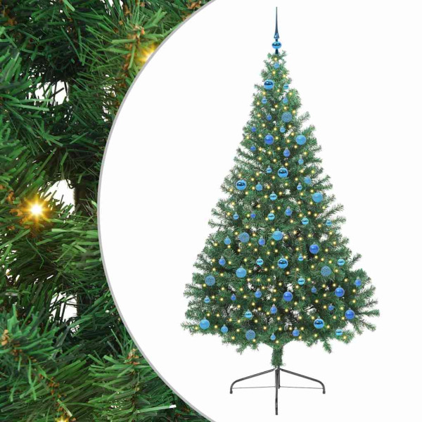 Árbol de Navidad Artificial Preiluminado Verde 240 cm PVC M 2