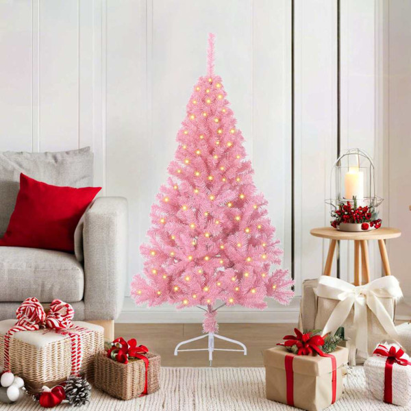 Árbol de Navidad Artificial Preiluminado Rosa 120 cm PVC D