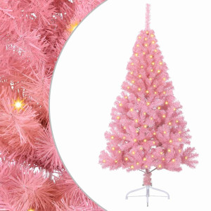 Árbol de Navidad Artificial Preiluminado Rosa 120 cm PVC H