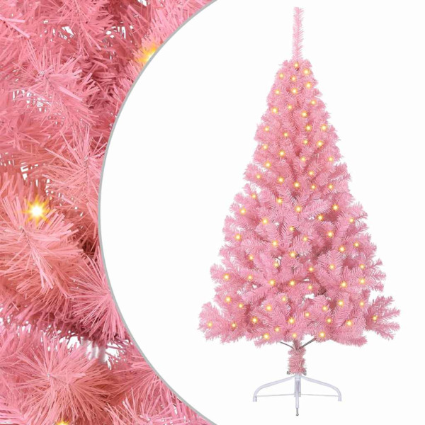 Árbol de Navidad Artificial Preiluminado Rosa 120 cm PVC M 2