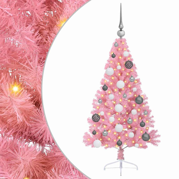 Árbol de Navidad Artificial Preiluminado Rosa 120 cm PVC M 2
